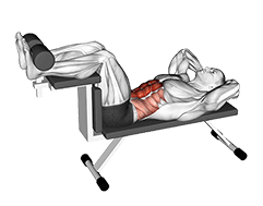 Crunch exercise demonstration for Waist, Body weight
