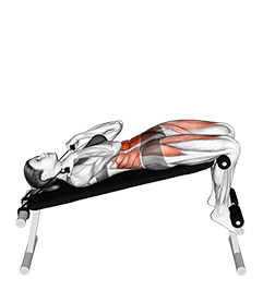 Band Decline Sit up exercise demonstration for Hips, and Waist, Band