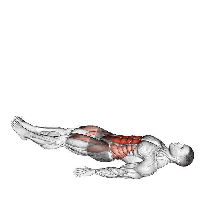Reverse Crunch exercise demonstration for Waist, Body weight