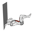 Wall Press Heel Tap exercise demonstration for Hips, Body weight