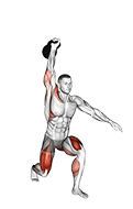 Kettlebell Split Snatch exercise demonstration for Hips, Kettlebell