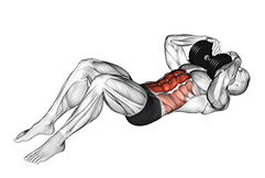 Weighted Crunch exercise demonstration for Waist, Weighted