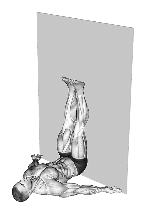 Legs-Up The Wall Yoga Pose exercise demonstration for Stretching, Body weight