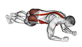 Hip Roll Plank exercise demonstration for Waist, Body weight