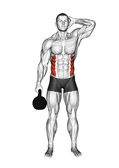 Kettlebell Side Bend exercise demonstration for Waist, Kettlebell