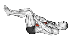 Lying Ab Press exercise demonstration for Waist, Body weight