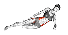 Side Bridge with Bent Leg exercise demonstration for Waist, Body weight