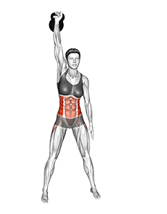 Kettlebell Windmill exercise demonstration for Waist, Kettlebell