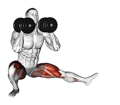 Dumbbell Cossack Squats exercise demonstration