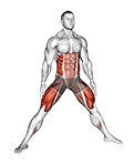 Plyo Side Lunge Stretch exercise demonstration for Quadriceps, and Thighs, Body weight