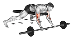 Barbell Lying Preacher Curl exercise demonstration