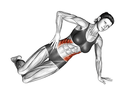 Bent-Knee Side Plank exercise demonstration for Waist, Body weight