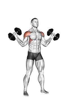 Dumbbell W-press exercise demonstration for Shoulders, Dumbbell
