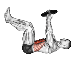 Weighted Crunch exercise demonstration for Waist, Weighted