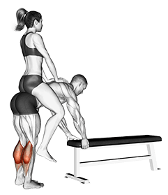 Weighted Donkey Calf Raise exercise demonstration
