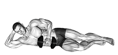 Dumbbell lying external shoulder rotation exercise demonstration for Back, Dumbbell