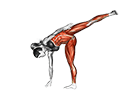 Half Moon Pose Ardha Chandrasana exercise demonstration for Yoga, Body weight