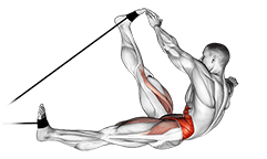 Band alternating v-up exercise demonstration for Waist, Band