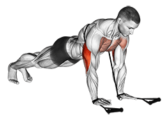 Band close-grip push-up exercise demonstration for Triceps, and Upper Arms, Band