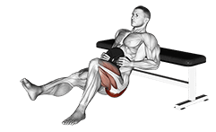 Weighted one leg hip thrust exercise demonstration
