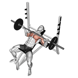 Incline Wide Reverse-grip Bench Press exercise demonstration for Chest, Barbell