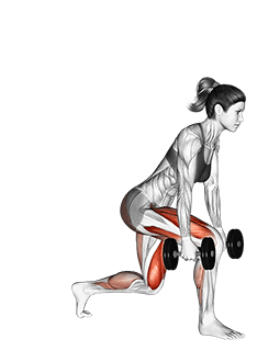 Dumbbell forward leaning lunge exercise demonstration