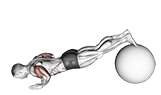 Exercise Ball Pike Push up exercise demonstration for Chest, Stability ball