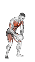 Medicine Ball Chest Push from 3 Point Stance exercise demonstration for Chest, Medicine Ball