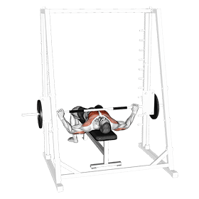 Smith Wide Grip Bench Press exercise demonstration