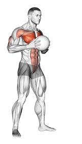 Medicine Ball Chest Push with Run Release exercise demonstration