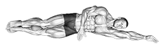 Side Lying Floor Stretch exercise demonstration for Back, Body weight