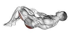 Hug keens to chest exercise demonstration for Hips, Body weight