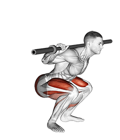 Kneeling Jump Squat exercise demonstration for Hips, Barbell