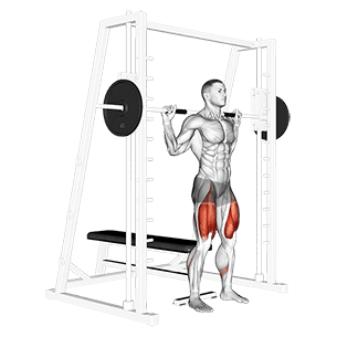 Smith Squat to Bench exercise demonstration