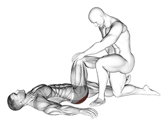 Assisted Lying Gluteus Maximus Stretch exercise demonstration for Hips, Assisted
