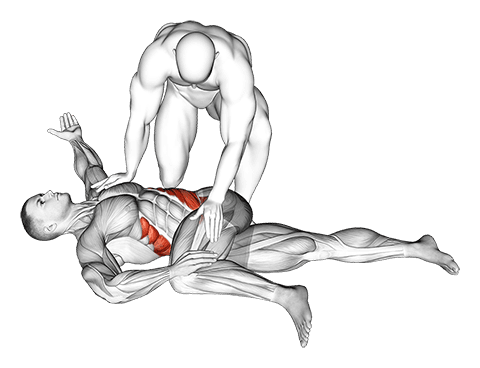 Assisted Oblique Glute Minimus And Medius Stretch exercise demonstration
