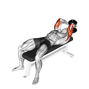 Lying Single Extension exercise demonstration for Triceps, and Upper Arms, Dumbbell