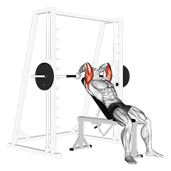 Smith Machine Incline Tricep Extension exercise demonstration