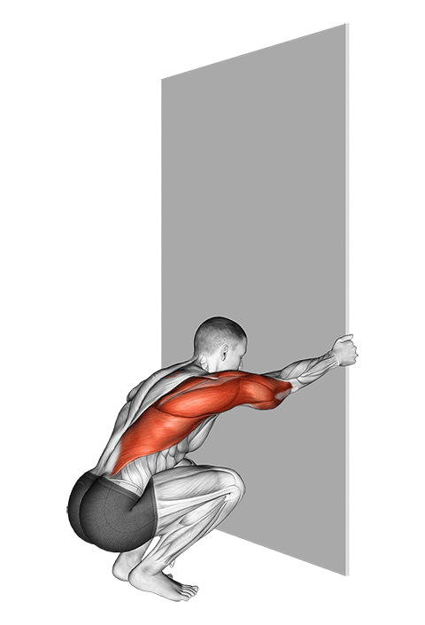 Reaching upper back stretch exercise demonstration for Back, Body weight