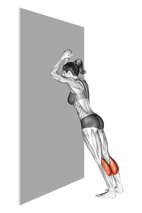 Calves Stretch Static Position exercise demonstration for Calves, Body weight