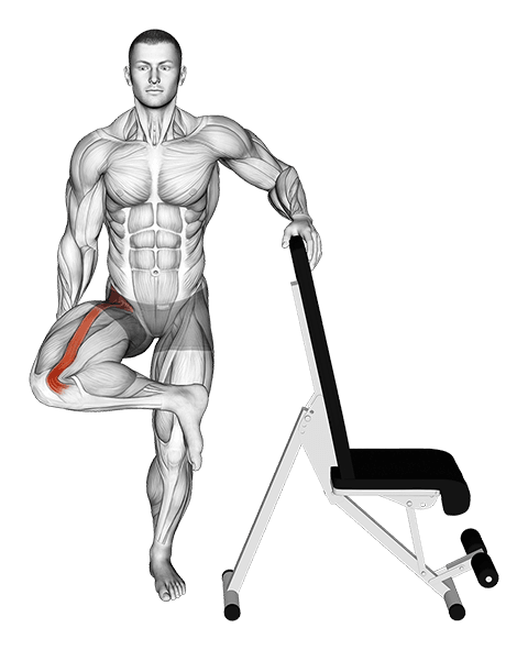 Standing Leg Resting Hip Stretch exercise demonstration for Hips, Body weight