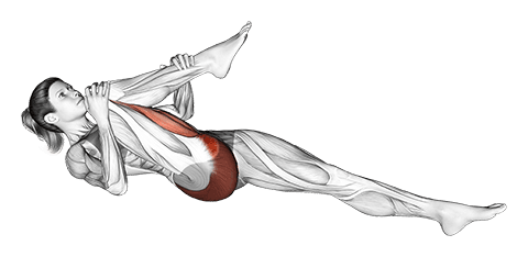 Recumbent Hip External Rotator And Hip Extensor Stretch exercise demonstration