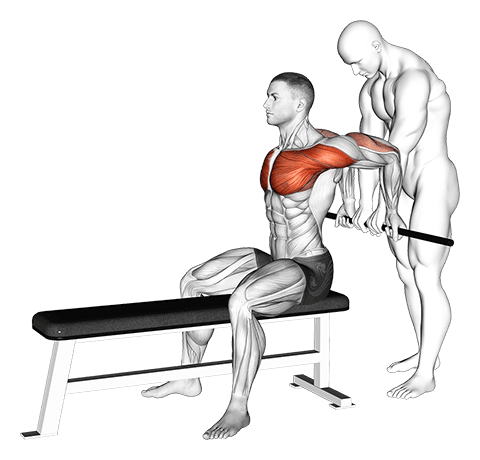 Assisted Sitting Reverse Shoulder Stretch exercise demonstration for Shoulders, Assisted
