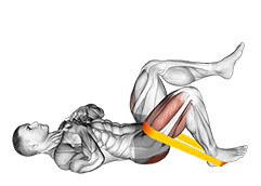 Resistance Band One Leg Glute Bridge exercise demonstration for Hips, Resistance Band
