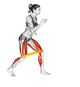 Resistance Band walk exercise demonstration for Thighs, Resistance Band