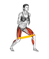 Resistance Band Duck Walk exercise demonstration