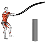 Battling Ropes Side Raise exercise demonstration for Plyometrics, Rope