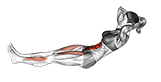 Lying Neck Pull exercise demonstration for Waist, Body weight