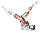 Scissors exercise demonstration for Thighs, Body weight