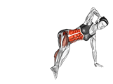 Side Kick Kneeling exercise demonstration for Thighs, Body weight